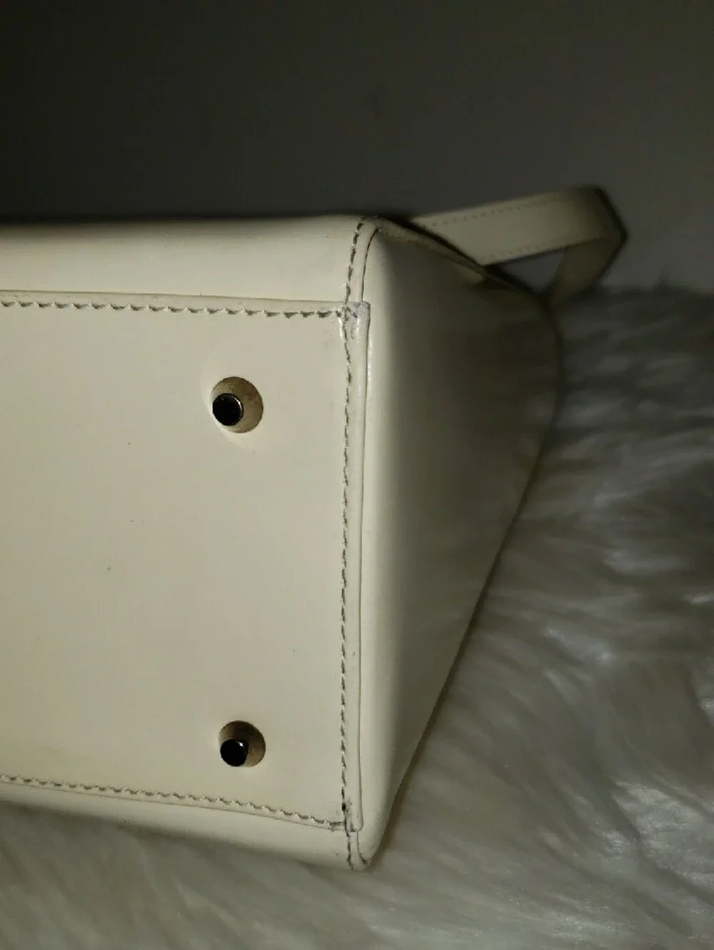 Dior Cream Leather Satchel with Silver Charm